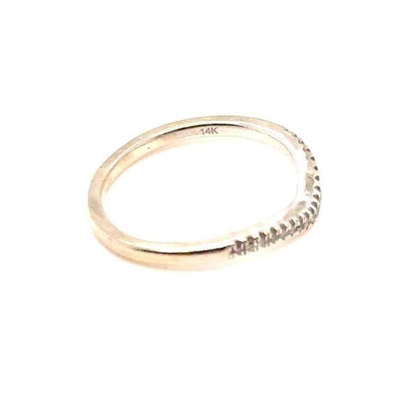 14K White Gold Diamond Curve Band Ring - Picture 4 of 9